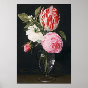 Pôster Flores em um vaso de vidro