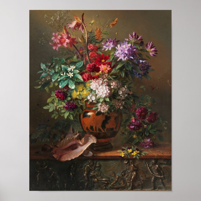 Poster Flores em um Vaso Grego por J.J. van Os (Frente)