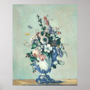 Poster Flores em um Vaso Rococo - Paul Cézanne Fine Art