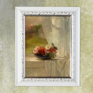 Poster Flores em uma borda da janela