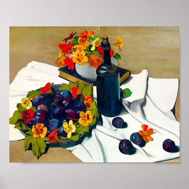 Poster Flores em Vase 1923 por Felix Vallotton (Frente)