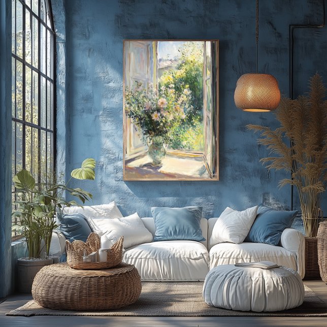 Poster Flores em Vaso junto à Janela Iluminada pelo Sol – (Criador carregado)