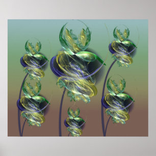 Pôster Flores estrangeiras visionárias