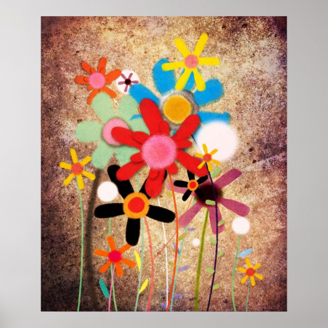 Pôster Flores feitas à mão (Frente)
