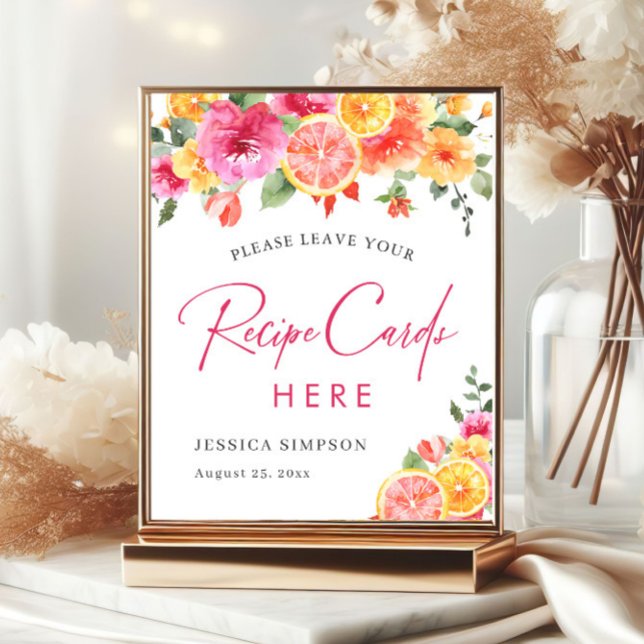 Poster Flores Festivas Brilhantes Citrus Bridal Card (Criador carregado)