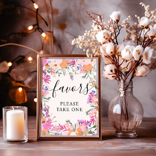 Poster Flores Florais Boho Rosa Favorecem Chá de panela
