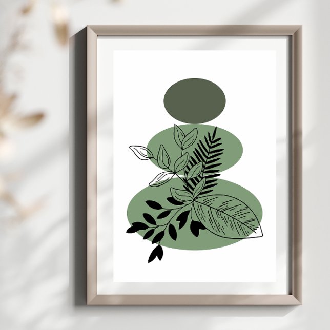 Poster Flores Florais Simples de Estilo Boho Mínimo Abstr (Criador carregado)