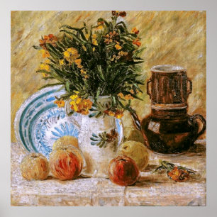 Poster Flores - Foffeepot e Fruta Van Gogh Fine Art