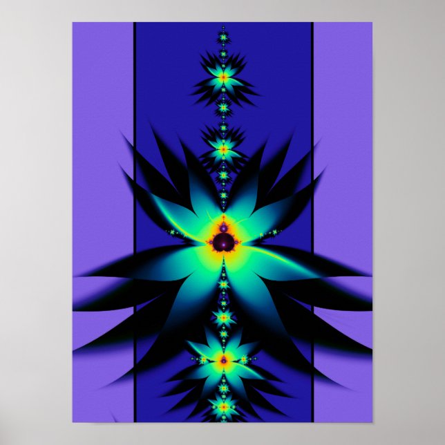 Poster Flores Fractais de Mandelbrot (Frente)