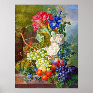 Poster Flores, Fruta estática aquarela de Jan van Os