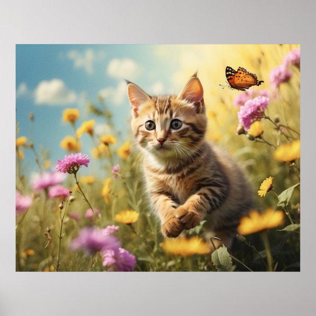 Poster *~* Flores Gatinho 5:4 Gatinho Borboleta AP68 (Frente)