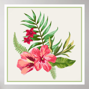 Pôster Flores havaianas nativas do hibiscus
