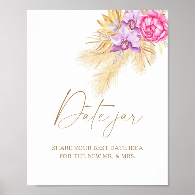 Poster Flores - ideias noturnas. Jogo de bridela com data (Frente)