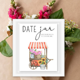 Poster Flores, ideias noturnas. Jogo de bridela com data 