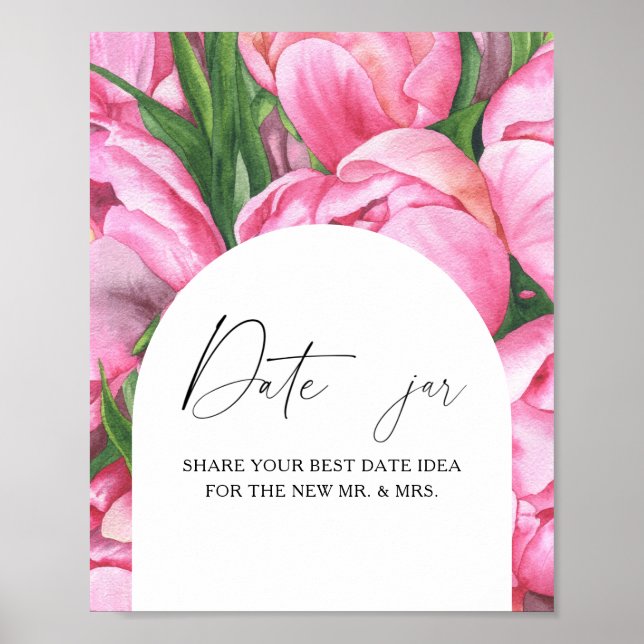 Poster Flores - ideias noturnas. Jogo de bridela com data (Frente)