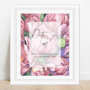 Poster Flores - ideias para uma noite romântica. Jogo de