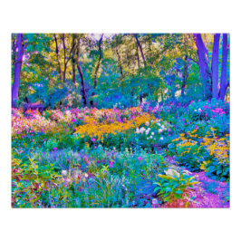 Pôster Flores Impressionistas Coloridas de Paisagem de Ja