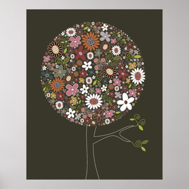 Pôster Flores Lindas da Primavera Árvore Pop Arte Caprich (Frente)