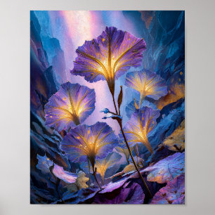 Poster Flores Luminosas Noturnas