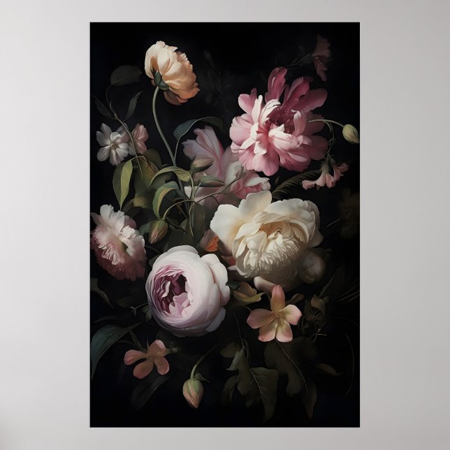 Poster Flores Mágicas Rosa no Jardim Impressão, Botânica  (Frente)