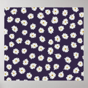 Poster Flores margaridas: um padrão pequeno e sem costura