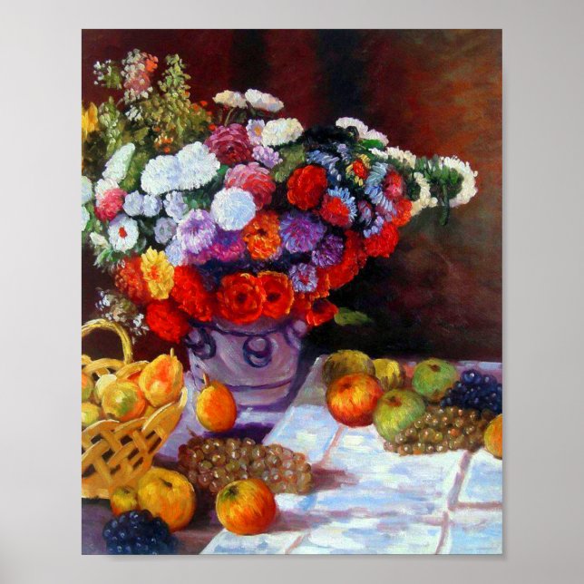 Poster Flores Monet e Frutas (Frente)