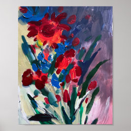 Poster Flores multicoloridas, pintura .