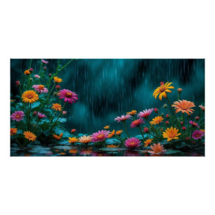 Pôster Flores no Poster Rainy Garden