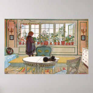 Pôster Flores no Windowsill por Carl Larsson