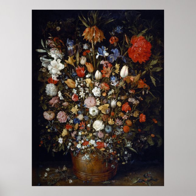 Poster Flores num navio de madeira (Frente)