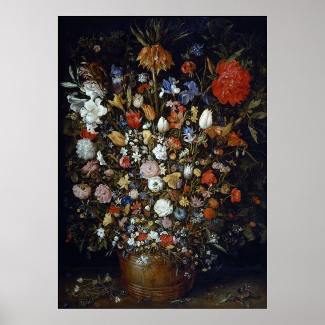 Poster Flores num navio de madeira Jan Brueghel, o Velho (Frente)