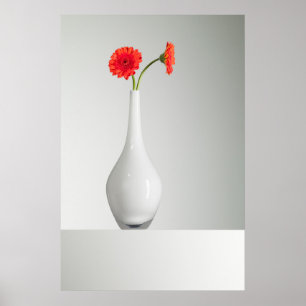 Poster Flores Orange Gerbera em Vase