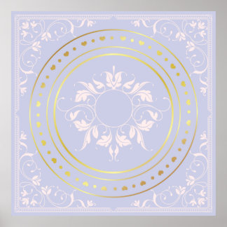 Poster Flores ornamentais roxo pálido