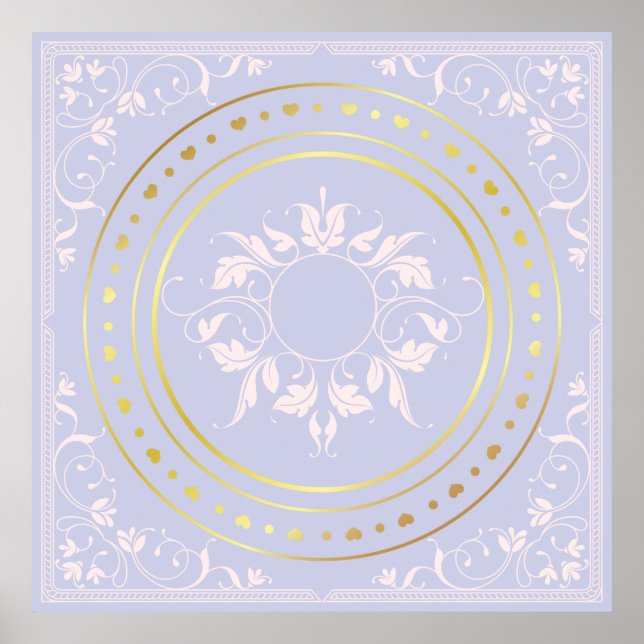 Poster Flores ornamentais roxo pálido  (Frente)
