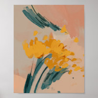 Flores pintadas por abstrato