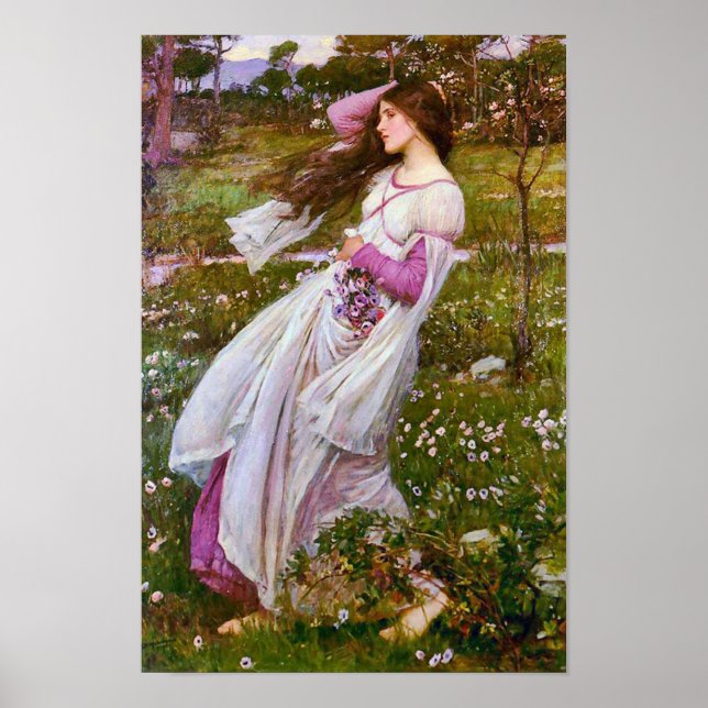 Pôster Flores por John William Waterhouse (Frente)