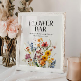 Poster Flores Presas Sinal de Bar Flor de Flor Selvagem