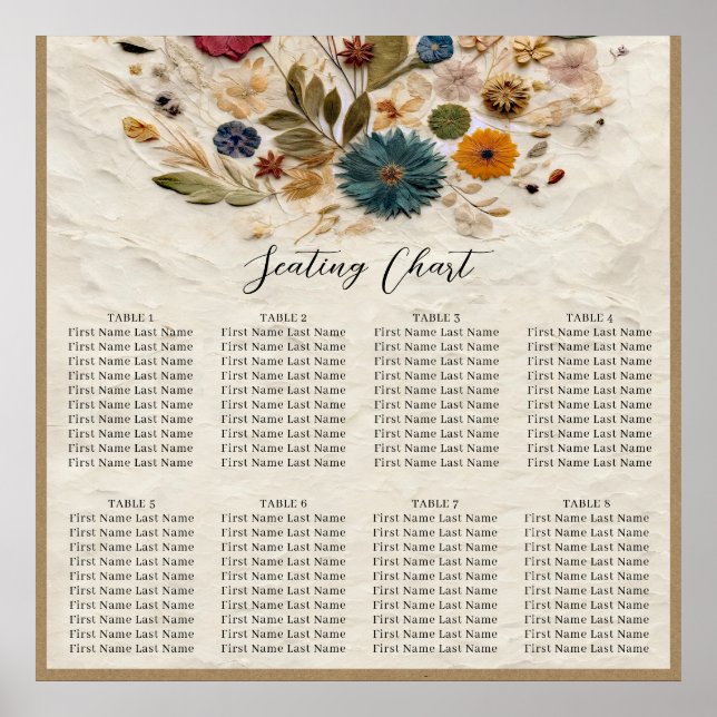 Poster Flores Pressionadas Jardim Caprichoso Casamento Bo (Frente)