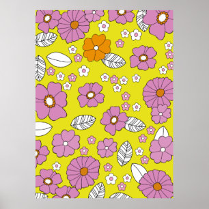Poster Flores Retro 1960