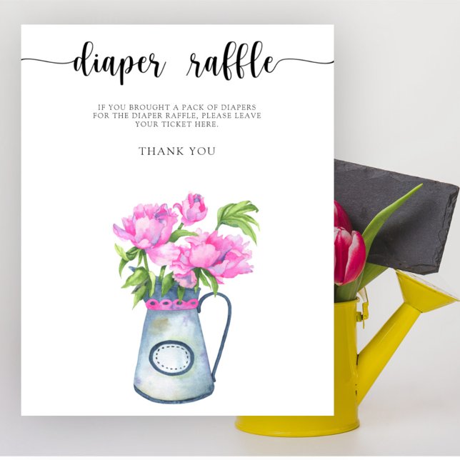 Poster Flores, rifa de Fralda de chá de fraldas (Criador carregado)