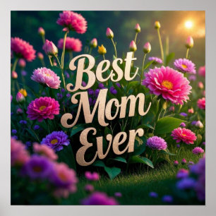 Poster Flores Rosa, A Melhor Mãe De Sempre
