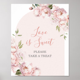 Poster Flores Rosa Bebê em Bloom Amor é Doce