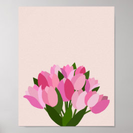 Poster Flores Rosa das Tulipas Frescas