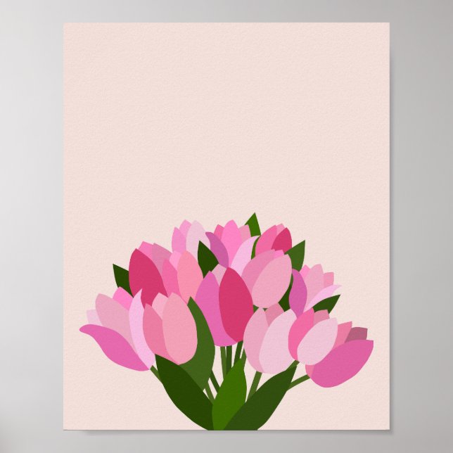 Poster Flores Rosa das Tulipas Frescas (Frente)