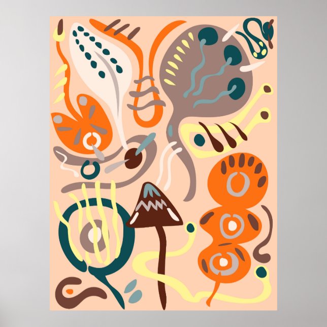 Poster Flores rosa vibrantes (Frente)