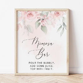 Poster Flores Rosadas, Flores Cor-de-Rosa, Boho, Bar de M
