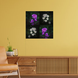 Poster Flores Roxas e Brancas