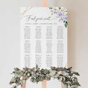 Poster Flores Roxas, Flores Brancas, Boho, Quadro de Asse