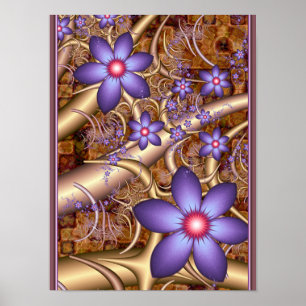 Poster Flores Roxas Trepadeiras