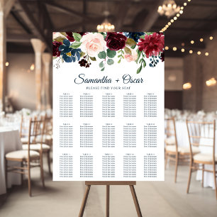 Poster Flores Rustic Burgundy Marinho Blue & Red Beauty